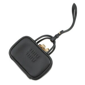 Miu Miu Miu Accessory Bag Charm Micro Leather 5NR036 Black Women's